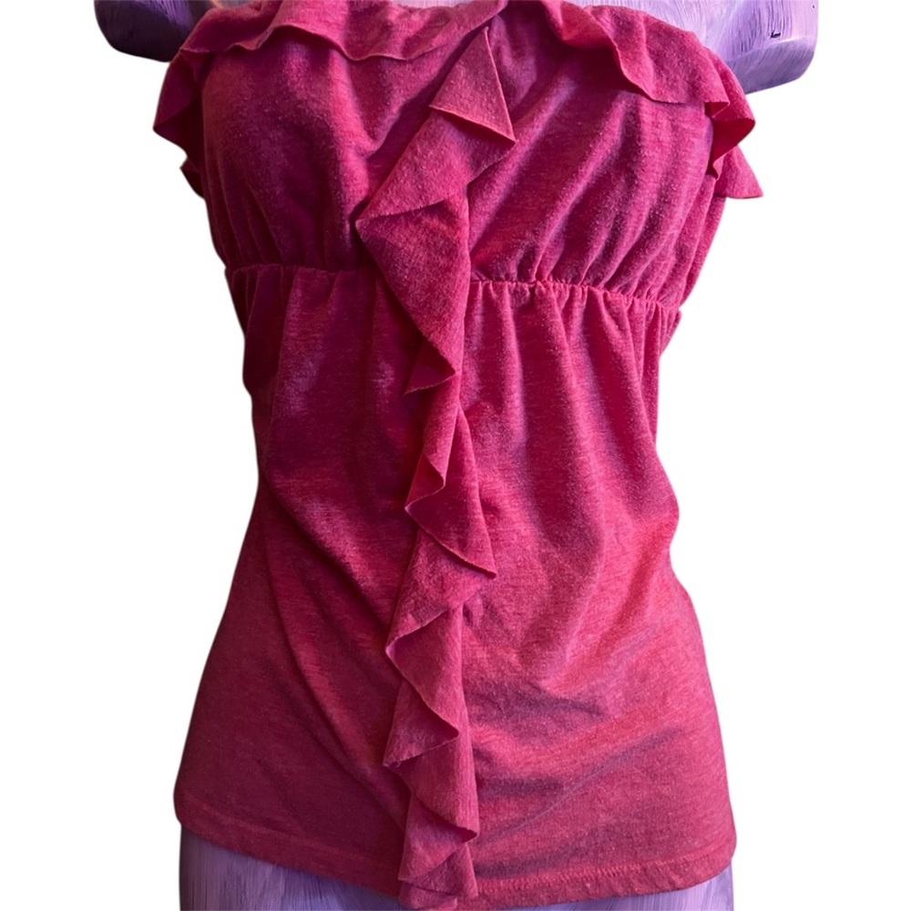 Y2K mcbling summer Coral Pink Ruffled Women's Top